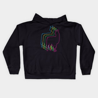 Llama 80s Neon Kids Hoodie